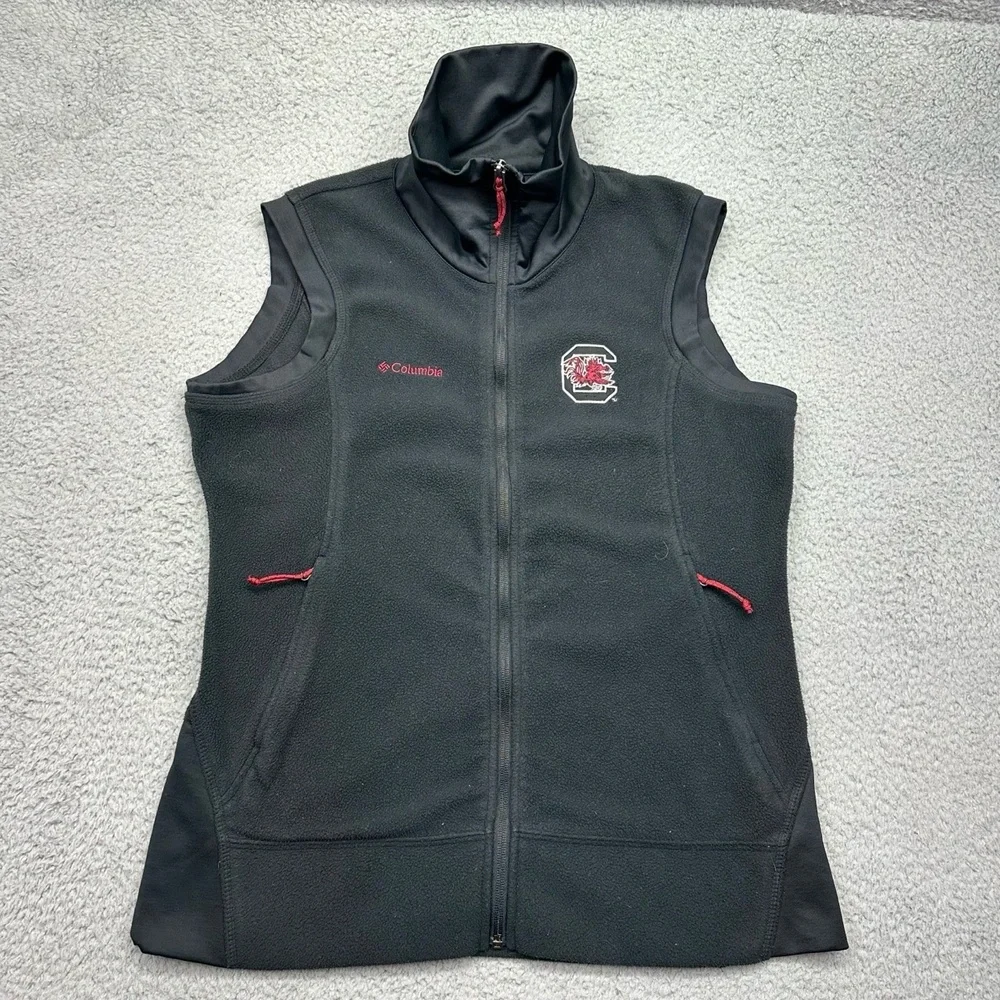 Columbia XL1942 Women’s Large Black USC South Carolina Gamecocks Fleece‎ Vest